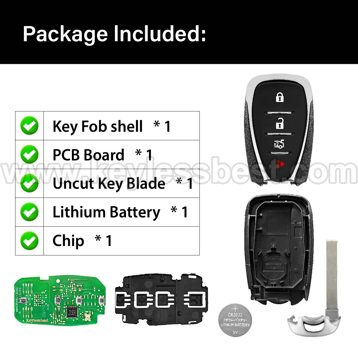 2016-2020 Chevrolet Cruze XL7 Sonic / 4 Buttons Keyless Entry Remote / HYQ4AA / PN:13508770, 13529661 / 46 - Image 6