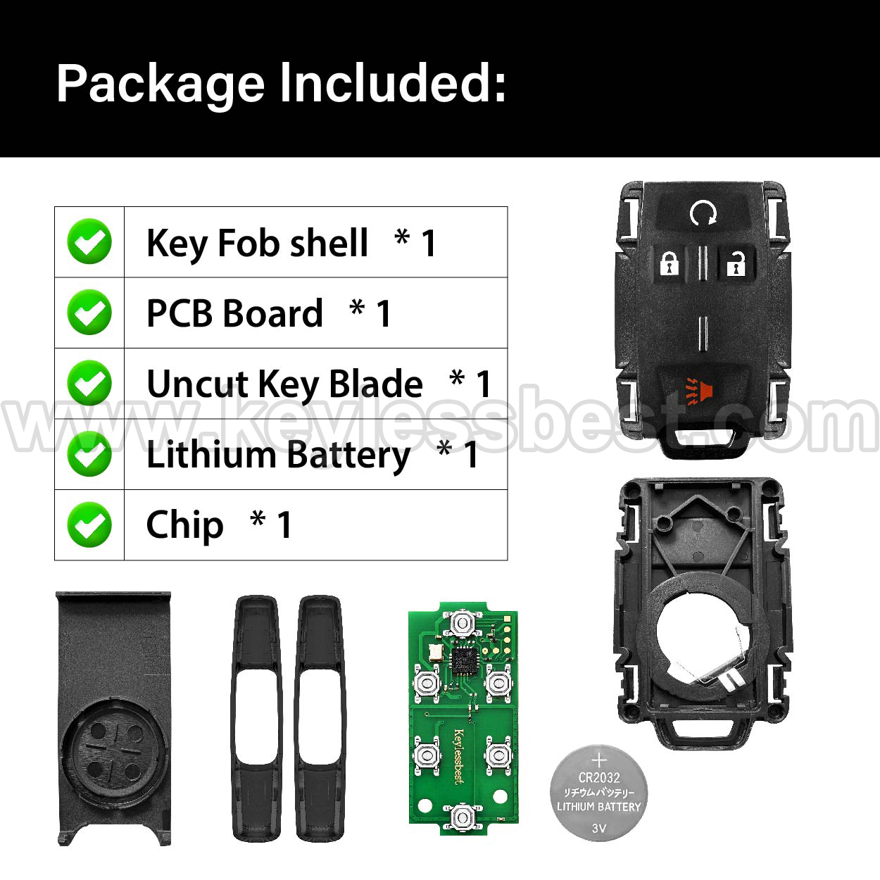 2014-2019 Chevrolet GMC Colorado Silverado Suburban Tahoe Sierra Yukon Canyon / 4 Buttons Keyless Entry Remote / M3N32337100 / PN: 22881480, 13577761 - Image 6