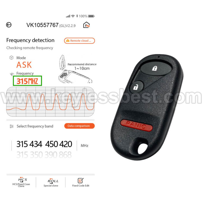 2001-2007 Honda Civic Pilot / 3 Buttons Keyless Entry Remote / NHVWB1U523 / PN: 72147-S5A-A01 - Image 5