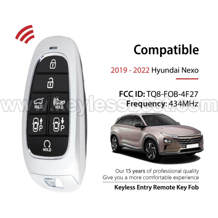 2019-2022 Hyundai Nexo / 7 Buttons Keyless Entry Remote / TQ8-FOB-4F27 / PN:95440-M5000 95440M5000 / 47 - Image 2