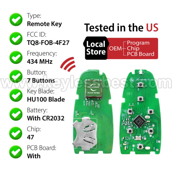 2019-2022 Hyundai Nexo / 7 Buttons Keyless Entry Remote / TQ8-FOB-4F27 / PN:95440-M5000 95440M5000 / 47 - Image 4