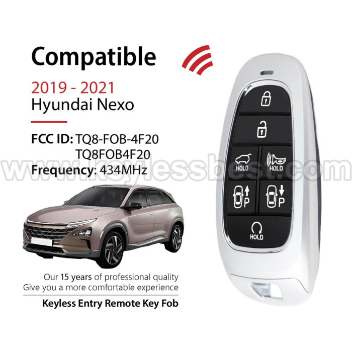 2019 - 2021 Hyundai Nexo / 7 Buttons Keyless Entry Remote / TQ8-FOB-4F20 TQ8FOB4F20 / PN: 95440-M5000 95440M5000 / 47 - Image 2