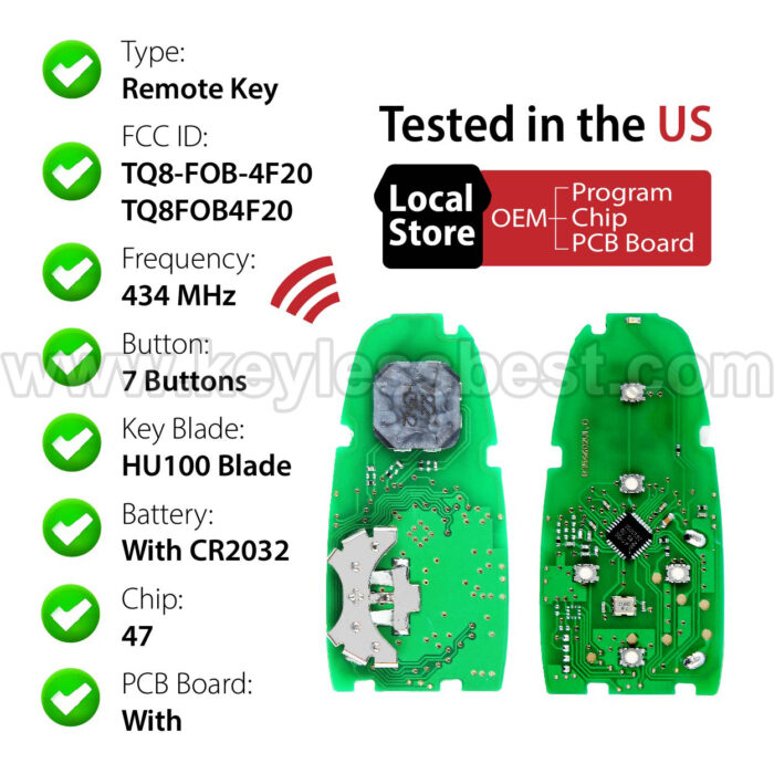 2019 - 2021 Hyundai Nexo / 7 Buttons Keyless Entry Remote / TQ8-FOB-4F20 TQ8FOB4F20 / PN: 95440-M5000 95440M5000 / 47 - Image 4