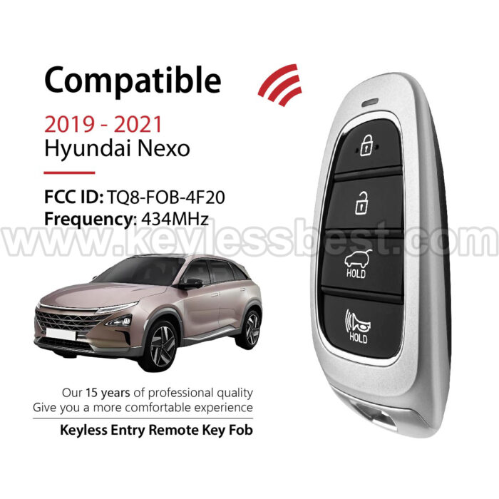2019 - 2021 Hyundai Nexo / 4 Buttons Keyless Entry Remote / TQ8-FOB-4F20 / PN: 95440-M5300 / 47 - Image 2