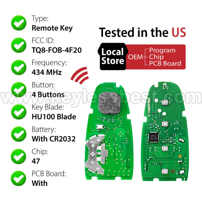 2019 - 2021 Hyundai Nexo / 4 Buttons Keyless Entry Remote / TQ8-FOB-4F20 / PN: 95440-M5300 / 47 - Image 4