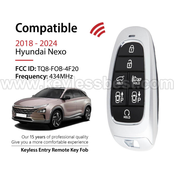 2018-2024 Hyundai Nexo / 7 Buttons Keyless Entry Remote / TQ8-FOB-4F20 / PN:95440-M5010 / 47 - Image 2
