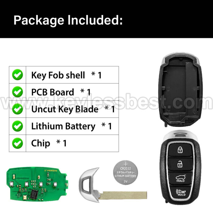 2019 - 2020 Hyundai Veloster N / 4 Buttons Keyless Entry Remote / SY5IGFGE04 / PN: 95440-K9000, 95440K9000 - Image 6