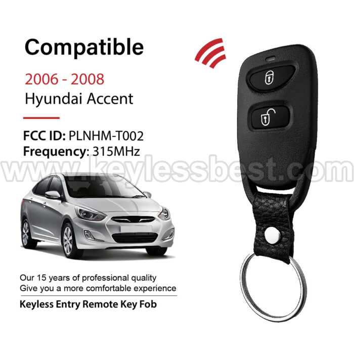 2006-2008 Hyundai Accent / 3 Buttons Keyless Entry Remote / PLNHM-T002 / PN: 95430-1E011,95430-1E000 - Image 2