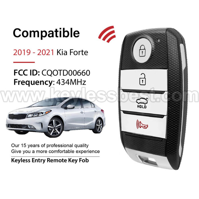 2019-2021 Kia Forte / 4 Buttons Keyless Entry Remote / CQOTD00660 / PN: 95430-M6000 - Image 2