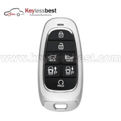 Hyundai 7 buttons 434MHz 47 CHIP FCC ID: TQ8-FOB-4F28 IC: 5074A-FOB4F28 PN: 95440-N9012 Buttons: Lock, Unlock, Hatch, Remote Start, Park Assist Forward, Park Assist Backward, Panic Test Key: LXP90 Battery: CR2032 2022 - 2024 Hyundai Tucson