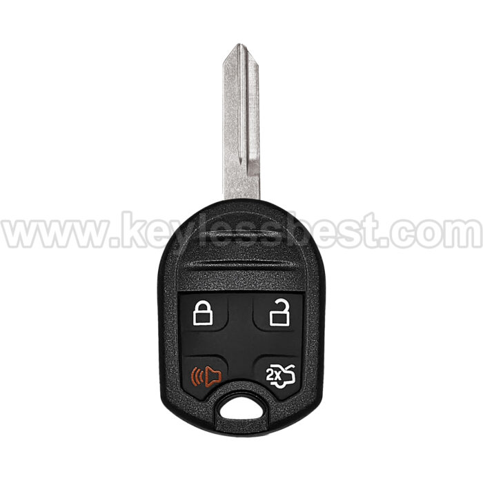 2005-2012 Ford Lincoln Mazda Mercury Edge Escape Expedition Explorer Five Hundred Flex Focus Freestyle Fusion Mustang Taurus  / 4 Buttons Keyless Entry Remote / OUCD6000022 / PN: 164-R7040, 5914457, 6E5T-15K601-AD / 4D63 80Bit