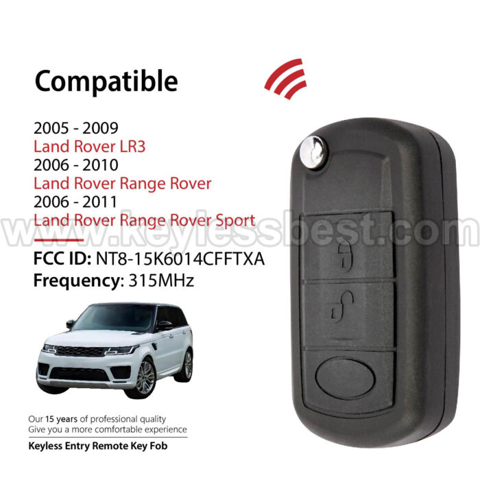 2005-2011 Land Rover LR3 Range Rover Rover Sport / 3 Buttons Keyless Entry Remote / NT8-15K6014CFFTXA / ID 46 - Image 2