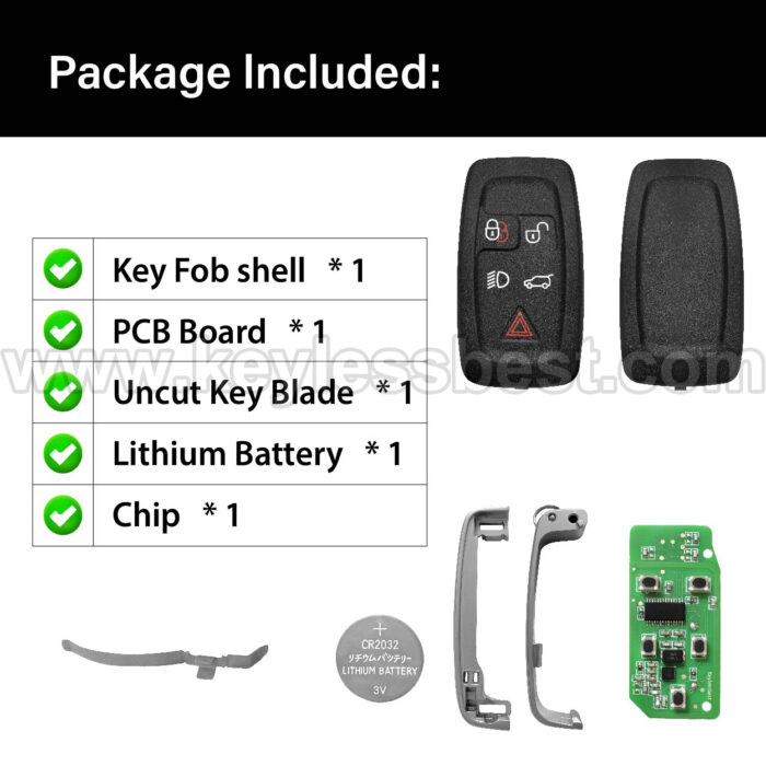 2012-2018 Land Rover LR2 LR4 Discovery / 5 Buttons Keyless Entry Remote /  KOBJTF10A / PN: 5E0U40147 - Image 6