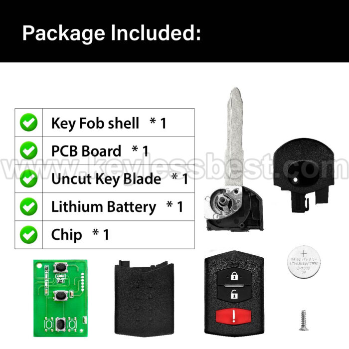 2004-2008 Mazda 6 Hatchback 6 Wagon RX-8 / 3 Buttons Keyless Entry Remote / KPU41788 / PN: GP7A-67-5RYB / 63 80bit - Image 6