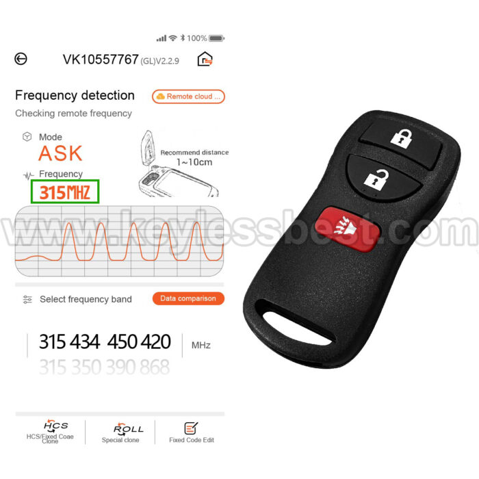 2002-2017 Infiniti Nissan FX35 FX45 QX4 Armada Frontier Murano NV1500, NV2500, NV3500 Pathfinder Titan Versa Xterra / 3 Buttons Keyless Entry Remote / KBRASTU15, CWTWB1U415, CWTWB1U733, CWTWB1U821 / PN: 28268-5W501, 28268-5W500, 28268-7Z800, 28268-C990A,28268-ZT03A - Image 5