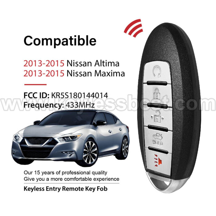 2013-2015 Nissan Altima Maxima / 5 Buttons Keyless Entry Remote / KR5S180144014 / PN: 285E3-3TP5A , 285E3-9HP5B , 285E3-3TP05 / 47 - Image 2