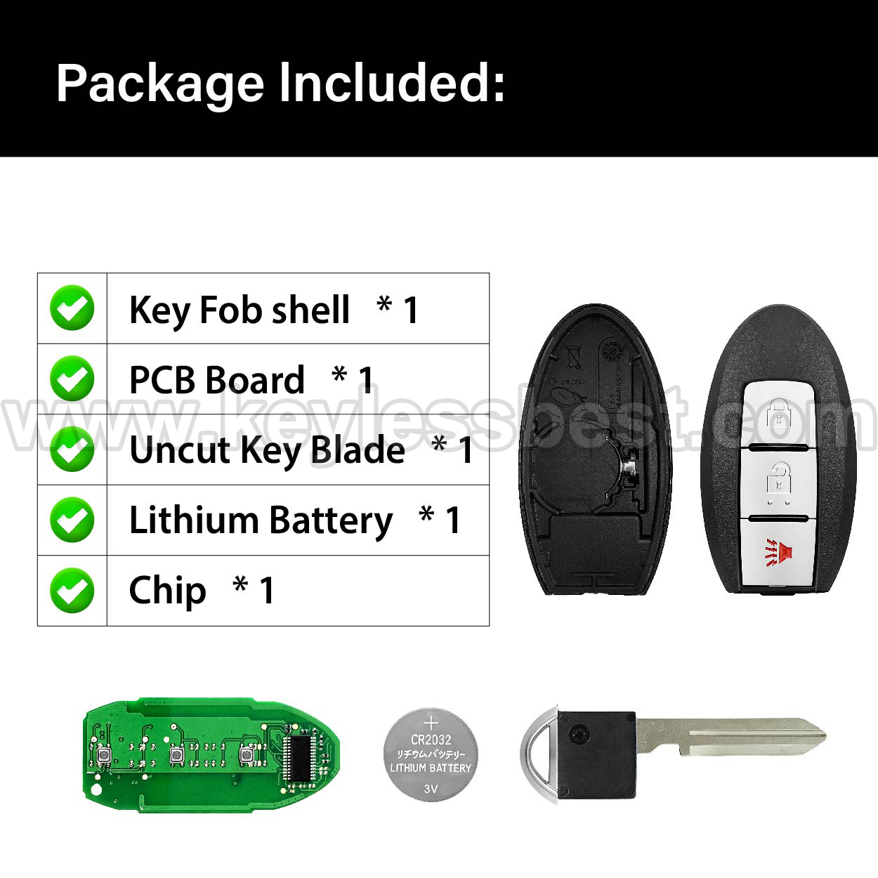 2019-2020 Nissan Murano Pathfinder / 3 Buttons Keyless Entry Remote / KR5TXN7 / PN:285E3-6TA1A - Image 6