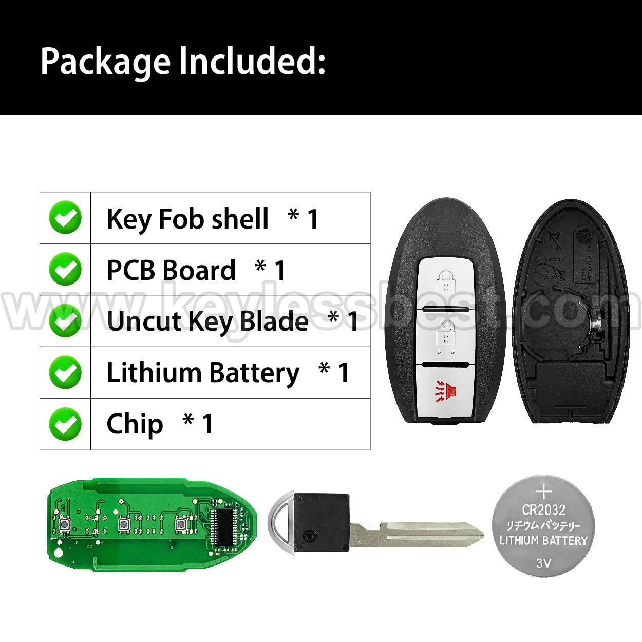 2018-2021 Nissan Kicks SR, SR+ Kicks SV (Certain VINS) Rogue / 3 Buttons Keyless Entry Remote / KR5TXN3 / PN: 285E3-5RA6A - Image 6
