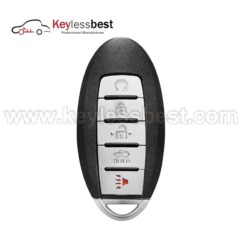 Nissan 5 buttons 433MHz Car FCC ID: KR5TXN4 PN: 285E3-6CA6A, 285E3-6LA6A Buttons: Lock, Unlock, Remote Start, Panic, Trunk Battery: CR2032 Test Key: DA34 2019 - 2022 Nissan Altima 2020 - 2022 Nissan Versa 2020 - 2022 Nissan Sentra