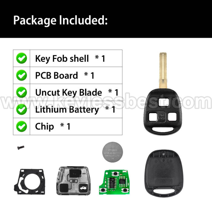 1998-2005 Lexus ES300 GS300 GS400 GS430 IS300 LS400 / 3 Buttons Keyless Entry Remote / HYQ1512V / PN: 89070-50170 LXR2 RHK-LEXUS-3B1 / ID 4C - Image 6