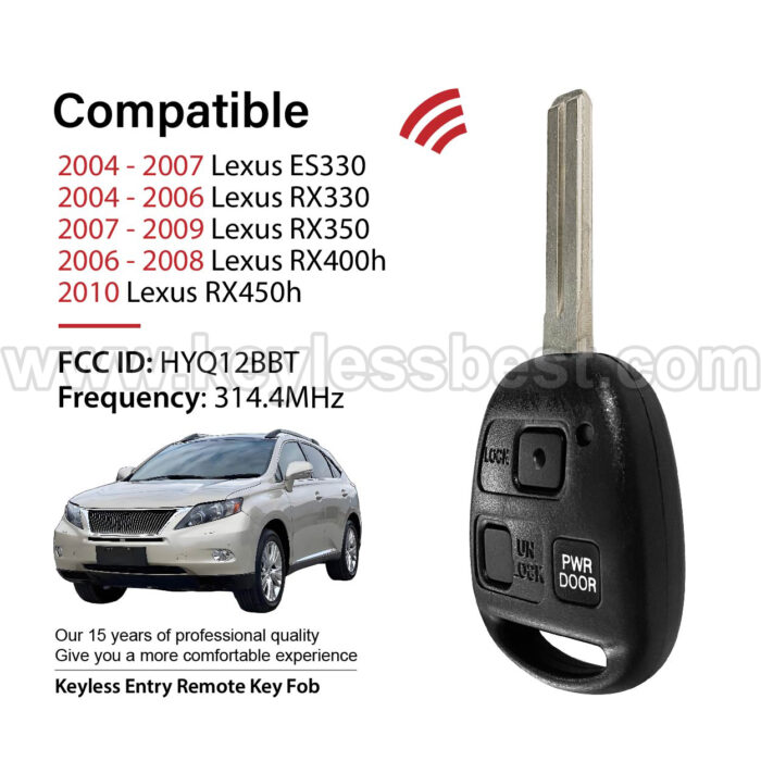 2004-2010 Lexus ES330 RX330 RX350 RX400h RX450h / 3 Buttons Keyless Entry Remote / HYQ12BBT / PN:RHK-LEXUS-3B2 89070-48821 89070-48820 / 4D 68 - Image 2