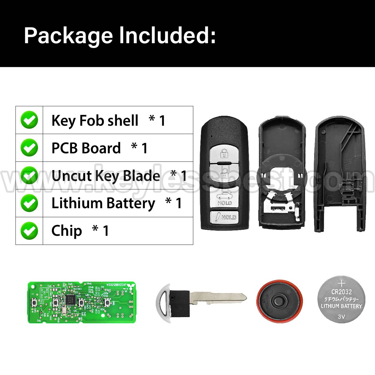 2017-2020 Toyota Yaris iA / 4 Buttons Keyless Entry Remote / WAZSKE13D01 WAZSKE13D02 / PN: 89904-WB001 - Image 6