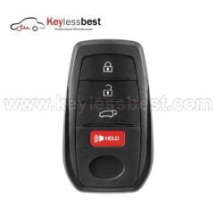 Toyota 4 buttons 315MHz Chip: TEXAS ID H-8A FCC ID: HYQ14FBX IC: 1551A-14FBX PN: 8990H-48120, 8990H-99265 Buttons: Lock, Unlock, Hatch, Panic, Remote Start Battery: CR2450 Test Key: LXP90 2023 Toyota Venza