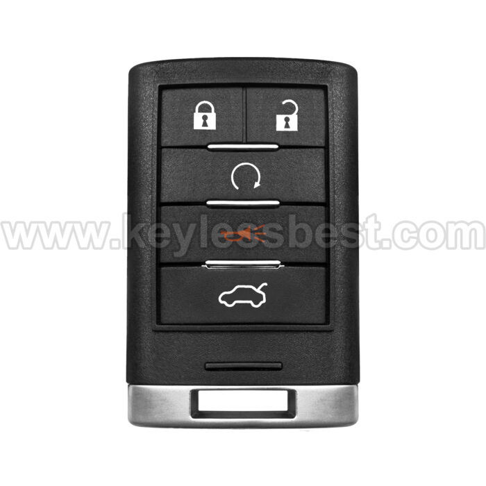 2008-2015 Cadillac STS CTS / 5 Buttons Keyless Entry Remote / M3N5WY7777A / PN: 25943676, 25943677 / 46