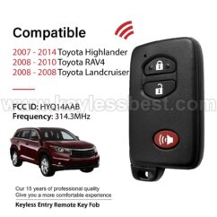 2007-2014 Toyota Highlander RAV4 Landcruiser / 3 Buttons Keyless Entry Remote / HYQ14AAB / FCCID : HYQ14AAB / PN: 89904-48100 8990448100