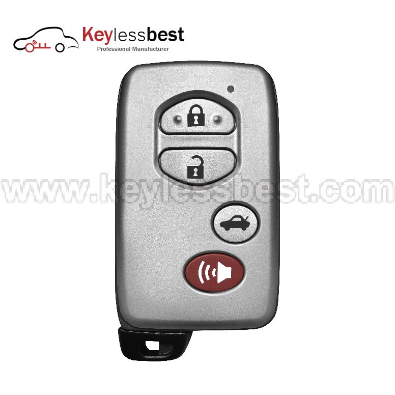 Toyota 4 buttons 314.3MHz FCC ID: HYQ14AAB IC: 1551A-14AAB Board ID: 0140 PN: 89904-06041 Buttons: Lock, Unlock, Panic, Trunk 2007 - 2010 Toyota Avalon Limited 2007 - 2008 Toyota Camry 2007 - 2008 Toyota Camry Hybrid