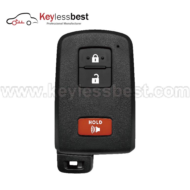 Toyota 3 buttons 314.3 MHz FCC ID: HYQ14FBA IC: 1551A-14FBA AG Board ID: 2110 PCB PN: 89904-0E091 89904-60J70 89904-0E090 89904-60J70R 2014 - 2019 Toyota Highlander 2016 - 2018 Toyota Land Cruiser 2012 - 2015 Toyota Prius C 2019 - 2021 Toyota Sequoia 2015 - 2021 Toyota Tacoma 2019 - 2021 Toyota Tundra 2020 - 2021 Toyota 4Runner