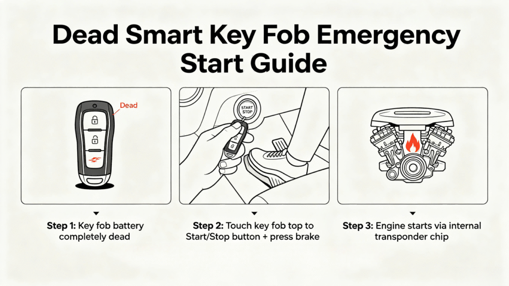 Universal CR2032 car key fob battery replacement guide fits most automotive remote keys using CR2032 3V coin batteries. Easy DIY battery swap steps help users replace exhausted key fob CR2032 battery at home, fix weak remote signal and dead car key issues efficiently.